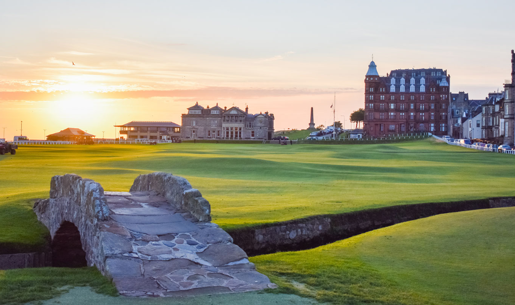 St. Andrews old course, a famous golf course in Scotland.