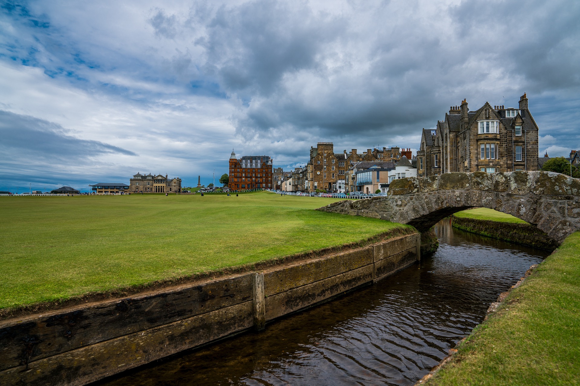 St. Andrews old course, a famous golf course in Scotland.
