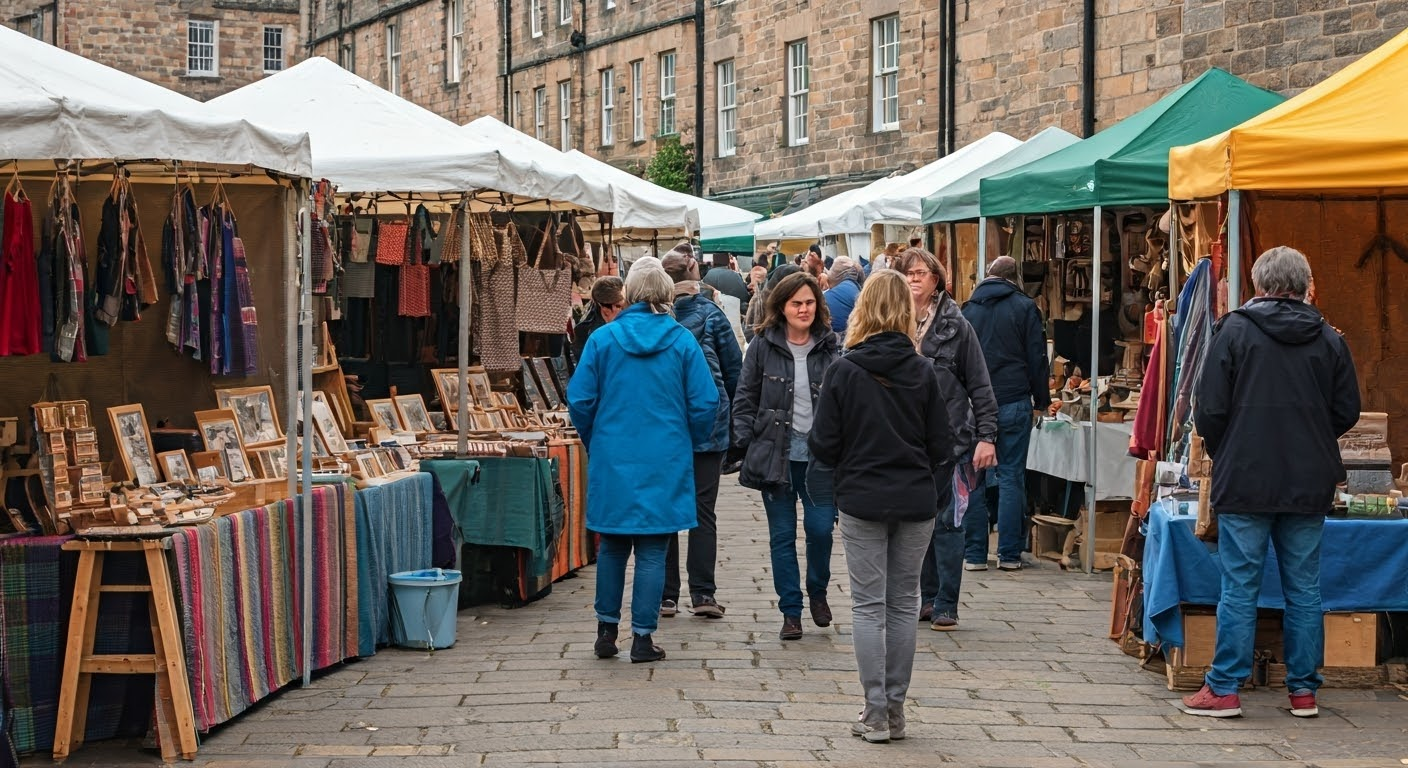 Bustling Lammas Market in St Andrews